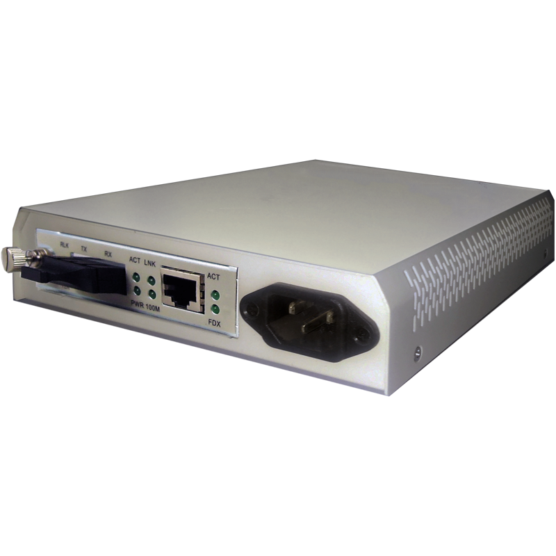 RAISECOM 瑞斯康达RC162系列10/100M百兆自适应光纤收发器(含单槽机箱) RC162-FE-S1 双纤单模25km